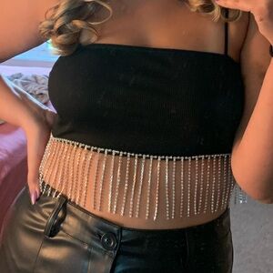 Rhinestone Crop Top